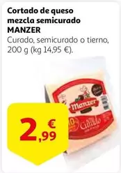Oferta de Manzer - Cortado De Queso Mezcla Semicurado por 2,99€ en Alcampo