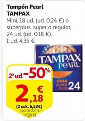 Oferta de Tampax - Tampon Pearl por 4,35€ en Alcampo