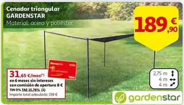 Oferta de Gardenstar - Cenador Triangular por 189,9€ en Alcampo