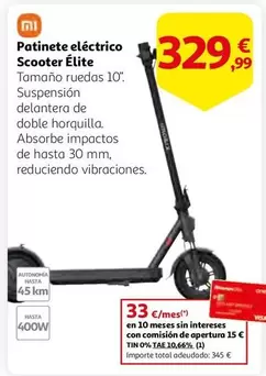 Oferta de Xiaomi - Patinete Eléctrico Scooter Elite por 329,99€ en Alcampo