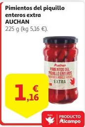 Oferta de Auchan - Pimientos Del Piquillo Enteros Extra por 1,16€ en Alcampo