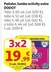 Oferta de Dodot - Panales Jumbo Activity Extra por 29,99€ en Alcampo