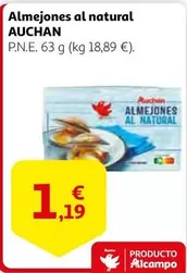 Oferta de Auchan - Almejones Al Natural por 1,19€ en Alcampo