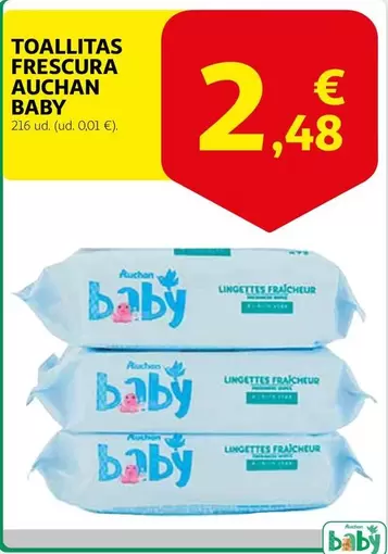 Oferta de Auchan - Toallitas Frescura por 2,48€ en Alcampo
