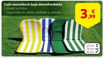 Oferta de Cojin Monoblock Bajo Desentundable por 3,99€ en Alcampo