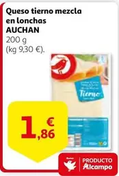 Oferta de Auchan - Queso Tierno Mezcla En Lonchas por 1,86€ en Alcampo