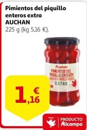 Oferta de Auchan - Pimientos Del Piquillo Enteros Extra por 1,16€ en Alcampo