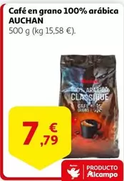Oferta de Auchan - Café en grano 100% arábica por 7,79€ en Alcampo
