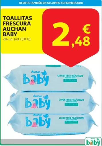 Oferta de Auchan - Toallitas Frescura por 2,48€ en Alcampo