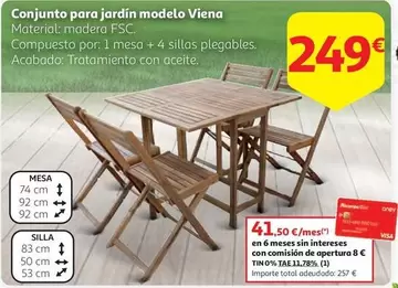 Oferta de Total - Conjunto Para Jardín Modelo Viena por 249€ en Alcampo