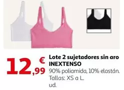 Oferta de Inextenso - Lote 2 Sujetadores Sin Aro por 12,99€ en Alcampo