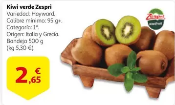 Oferta de Zespri - Kiwi Verde por 2,65€ en Alcampo