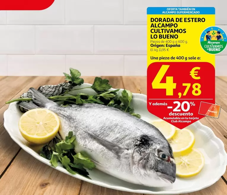 Oferta de Alcampo - Cultivamos Lo Bueno Dorada De Estero por 4,78€ en Alcampo