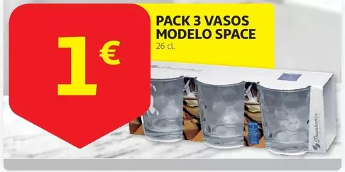 Oferta de Space - Pack 3 Vasos Modelo por 1€ en Alcampo