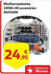 Oferta de Auchan - Miniherramienta 130W+30 Accesorios por 24,95€ en Alcampo