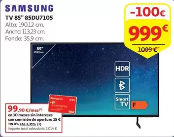 Oferta de TV 85" 85DU7105 por 999€ en Alcampo