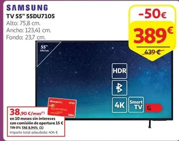 Oferta de TV 55" 55DU7105 por 389€ en Alcampo