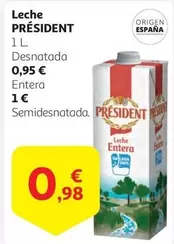 Oferta de Président - Leche por 0,98€ en Alcampo