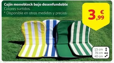 Oferta de Cojin Monoblock Bajo Desenfundable por 3,99€ en Alcampo