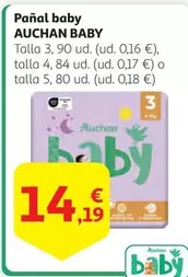 Oferta de Auchan - Pañal Baby por 14,19€ en Alcampo