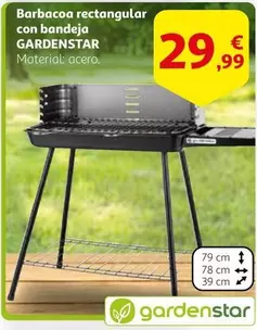 Oferta de Gardenstar - Barbacoa Rectangular Con Bandeja por 29,99€ en Alcampo