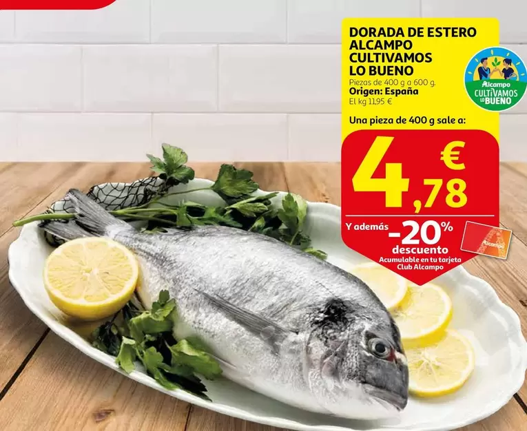 Oferta de Alcampo - Dorada De Estero Alcampo Cultivamos Lo Bueno por 4,78€ en Alcampo