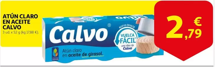 Oferta de Calvo - Atun Claro En Aceite por 2,79€ en Alcampo