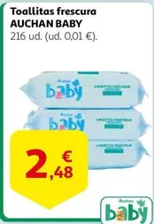 Oferta de Auchan - Toallitas Frescura Baby por 2,48€ en Alcampo