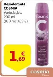 Oferta de Cosmia - Desodorante por 1,69€ en Alcampo