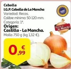 Oferta de Origen - Cebolla I.G.P. Cebolla De La Mancha por 0,99€ en Alcampo