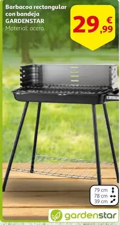 Oferta de Gardenstar - Barbeco Rectangular Con Bandeja por 29,99€ en Alcampo