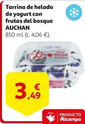 Oferta de Auchan - Tarrina De Helado De Yogurt Con Frutas Del Bosque por 3,49€ en Alcampo