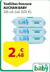 Oferta de Auchan - Baby Toallitas Frescura por 2,48€ en Alcampo