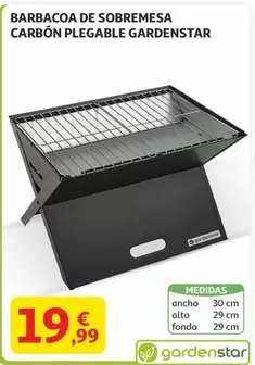 Oferta de Gardenstar - Barbacoa De Sobremesa Carbón Plegable por 19,99€ en Alcampo