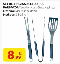 Oferta de Set De 3 Piezas Accesorios Barbacoa por 8,99€ en Alcampo