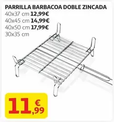 Oferta de Parrilla Barbacoa Doble Zincada por 11,99€ en Alcampo