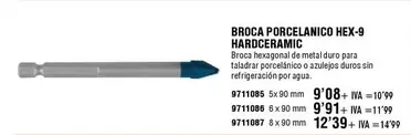 Oferta de Broca Porcelanico Hex-9 Hardceramic por 9,08€ en Cofac