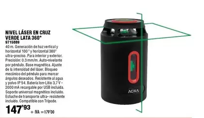 Oferta de Nivel Láser En Cruz Verde Lata 360 por 147,93€ en Cofac