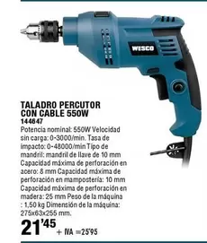 Oferta de Impacto - Taladro Percutor Con Cable 550w por 21,45€ en ferrOkey