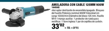 Oferta de Wesco - Amoladora Con Cable 900w por 33,02€ en ferrOkey