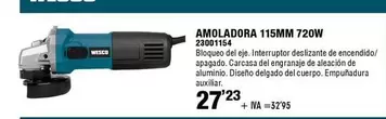 Oferta de Wesco - Amoladora 750W por 27,23€ en ferrOkey
