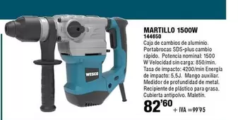 Oferta de Wesco - Martillo 1500W por 82,6€ en ferrOkey