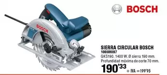 Oferta de Bosch - Sierra Circular por 190,33€ en ferrOkey