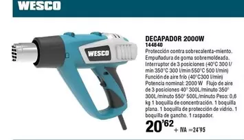 Oferta de Wesco - Decapador 2000w por 20,62€ en ferrOkey