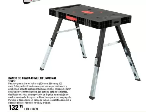 Oferta de Banco De Trabajo Multifuncional por 132,19€ en ferrOkey