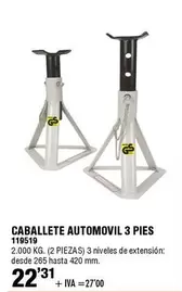 Oferta de Caballete Automovil 3 Pies por 22,31€ en ferrOkey
