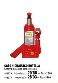 Oferta de Sistema - Gato Hidraulico Botella por 20,66€ en ferrOkey