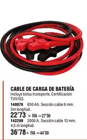 Oferta de Cable De Carga De Batería por 22,73€ en ferrOkey
