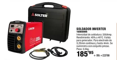 Oferta de Solter - Soldador Inverter 1000988G por 185,95€ en ferrOkey
