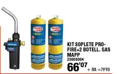 Oferta de Super ego - Kit Soplete Pro-Fire+2 Botell. Gas por 66,07€ en ferrOkey